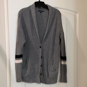 American Eagle Outfitters Gray Cardigan with Black and White Accents